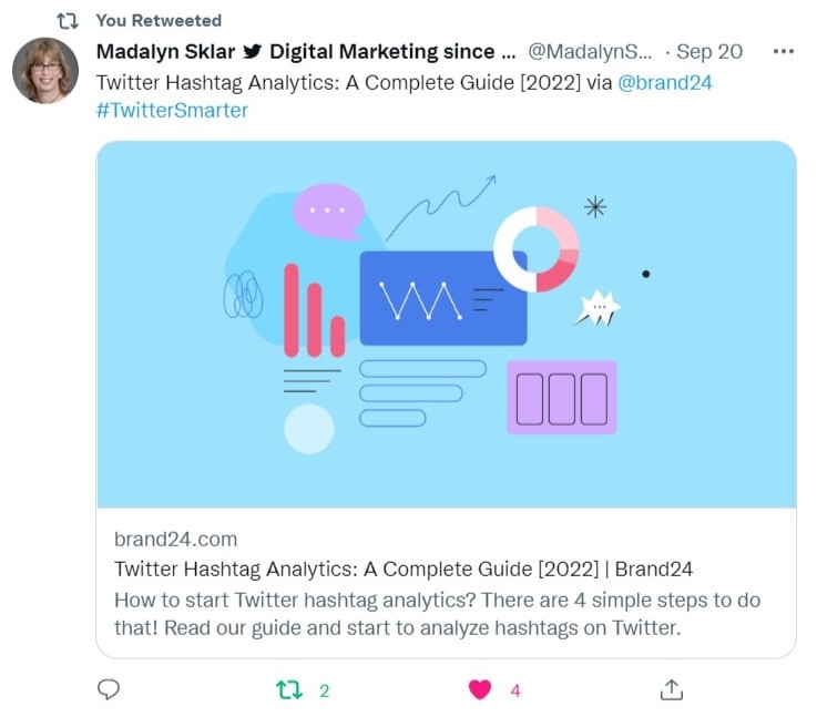 Tweet posted by marketing influencer Madalyn Sklar