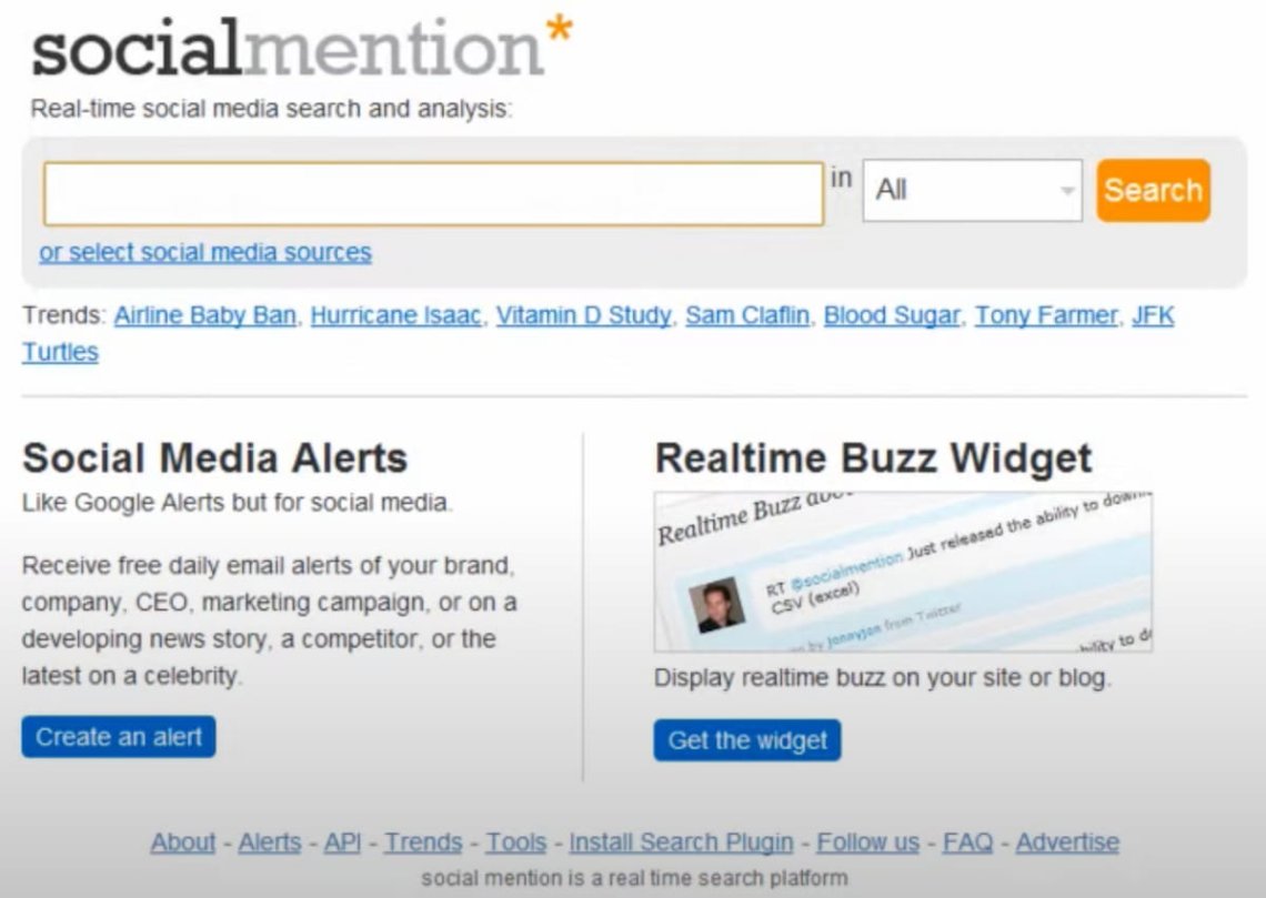 brand monitoring socialmention dashboard