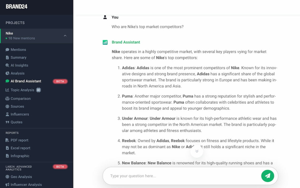 brand24 ai brand assistant for competitive analysis