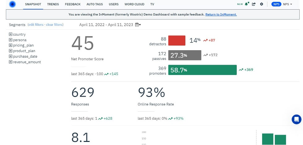 InMoment - customer feedback tool that measures customer satisfaction and experience