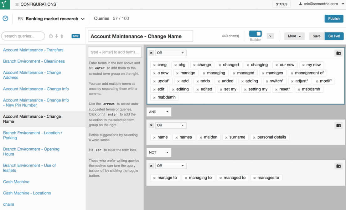 Semantria dashboard