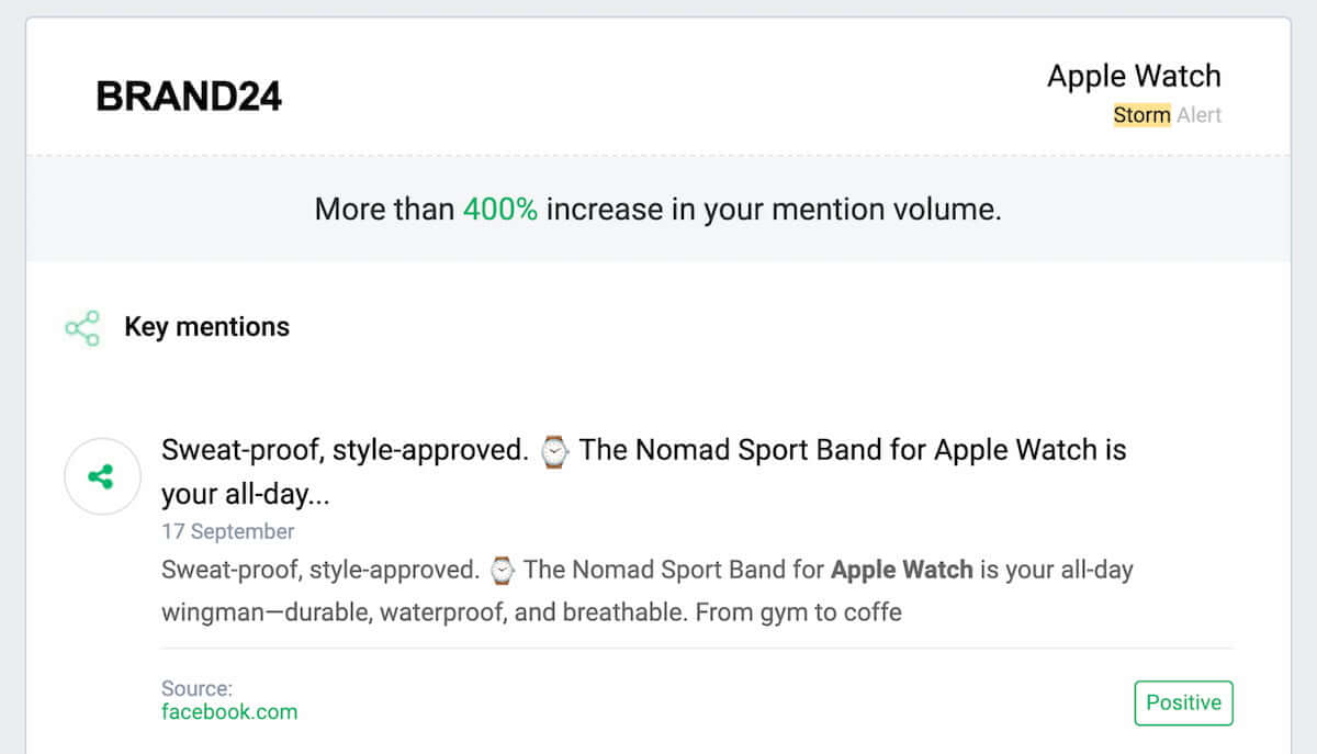 brand24 ai-based storm alert for social media automation tool