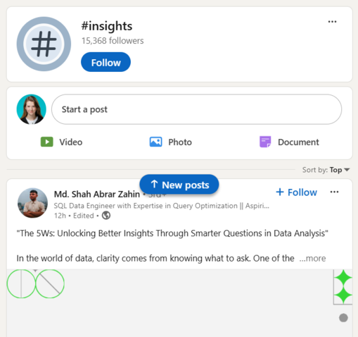 Hashtag #insights on LinkedIn