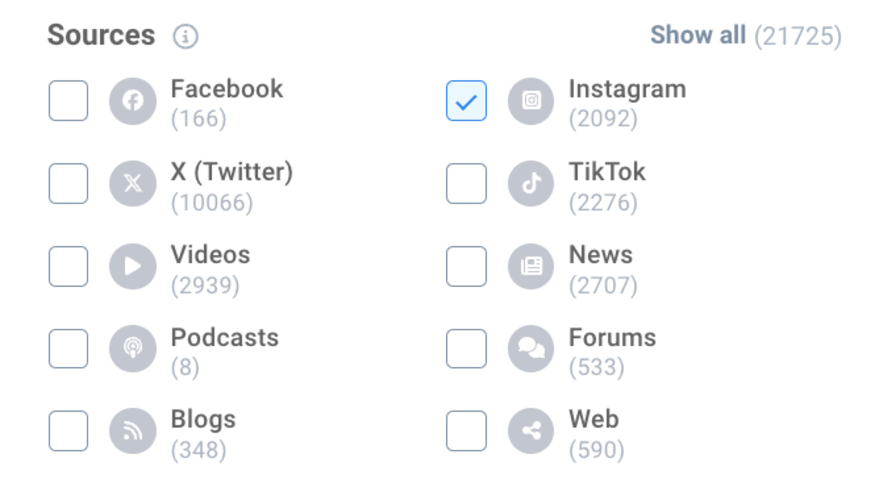 Perform sentiment analysis: Use filters to narrow your results.