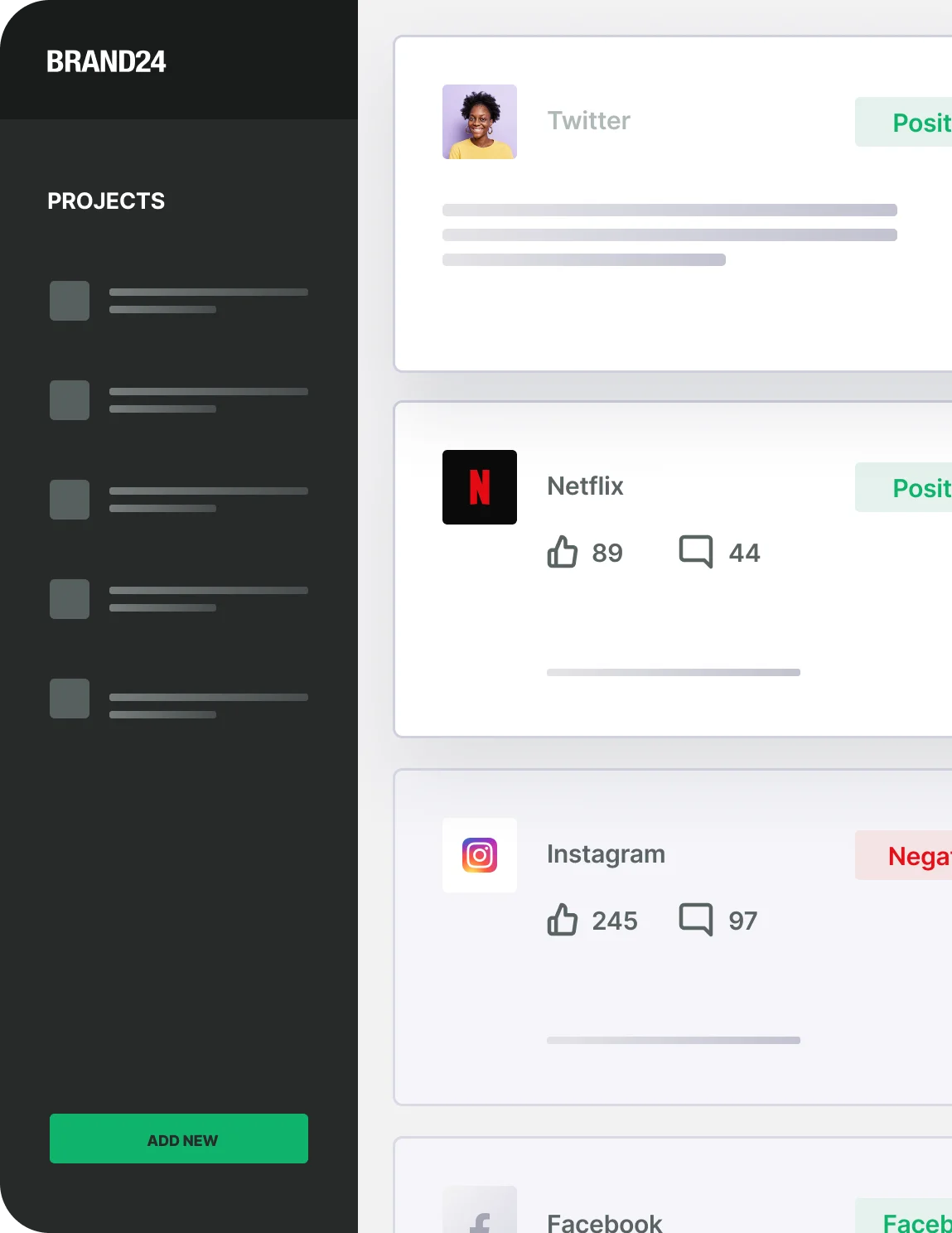 Brand24 dashboard