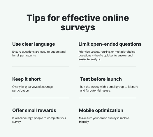 Tips for effective online surveys