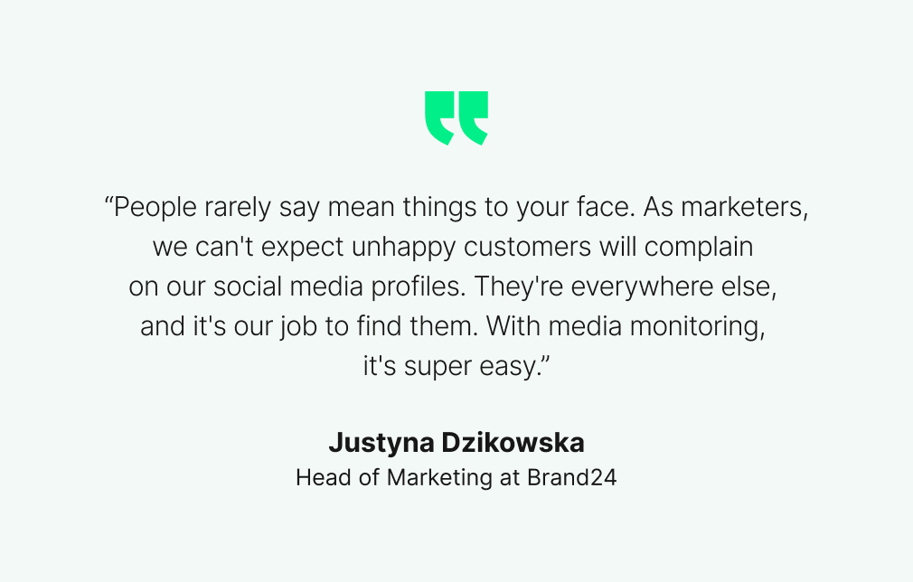 Justyna Dzikowska's testimonial about media monitoring.