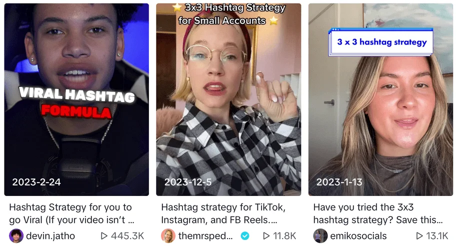 3x3 strategy on TikTok.